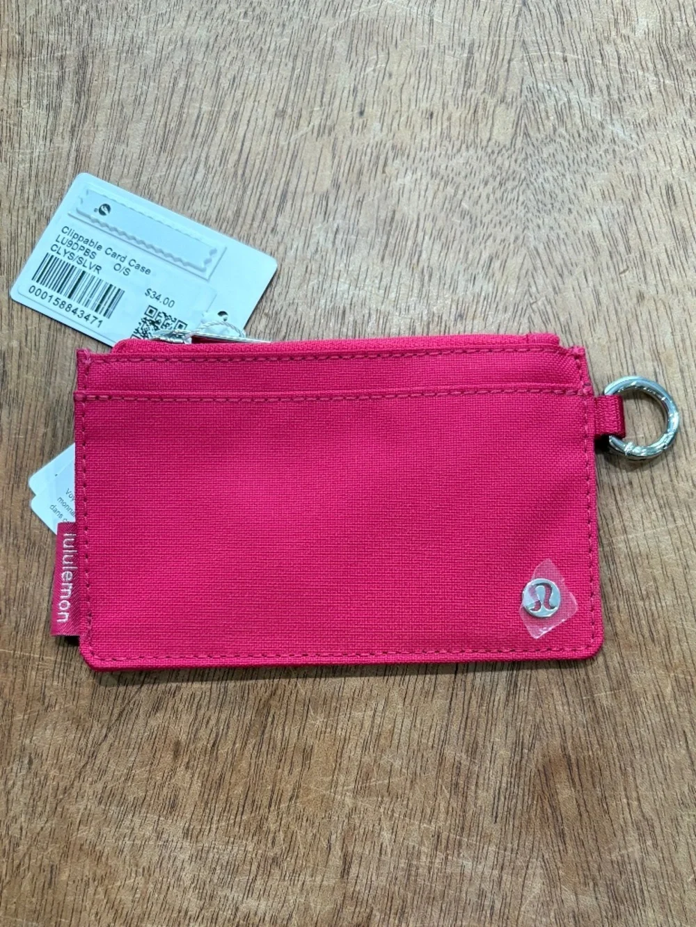 Lululemon Clippable card case Calypso pink